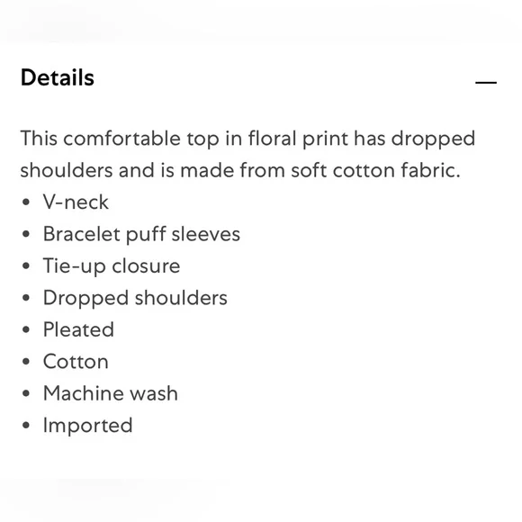 Faherty Women’s Navy Lyla Organic Cotton Floral Drop Shoulder Top Blouse - XL - Picture 3 of 11